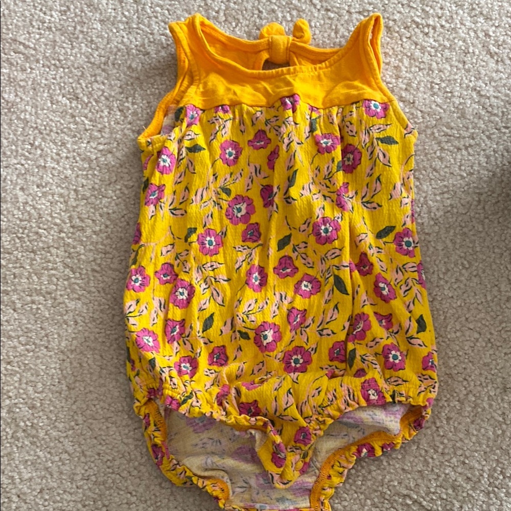 Yellow Floral Baby Romper
